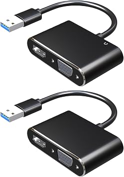 ポータブルUSB3.0ビデオコンバーター HDTV VGAダブルスクリーンディスプレイ用 1080p高解像度プラグアンドプレイダブルモニター対応