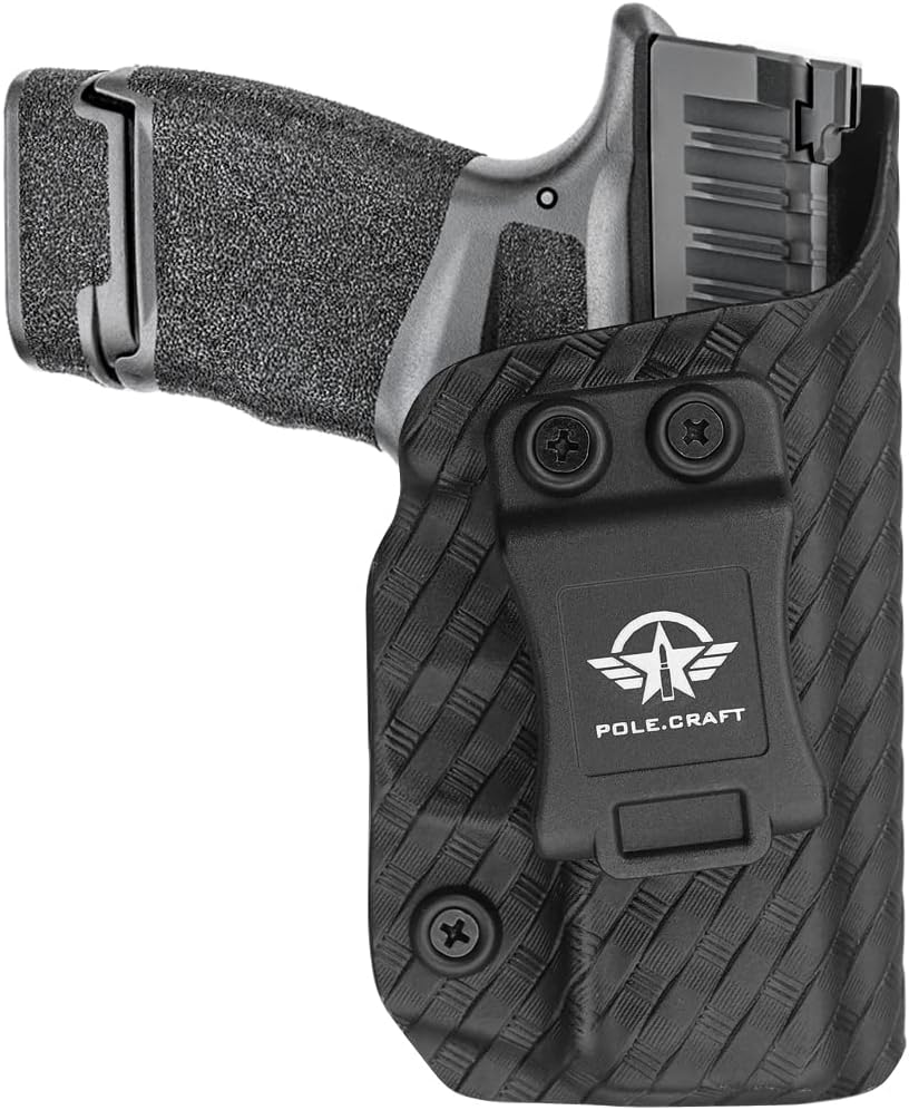 Springfield Hellcat Holster IWB Kydex Holster Custom Fit: Springfield Armory Hellcat - Inside Waistband Concealed Carry - Cover Mag-Button - Widened Entrance - No Wear, No Jitter