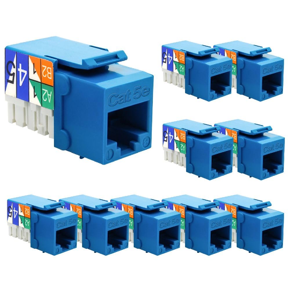 InstallerParts Cat.5E RJ45 110 Type Keystone Jack,90-Degree, 50-Pack,Ivory