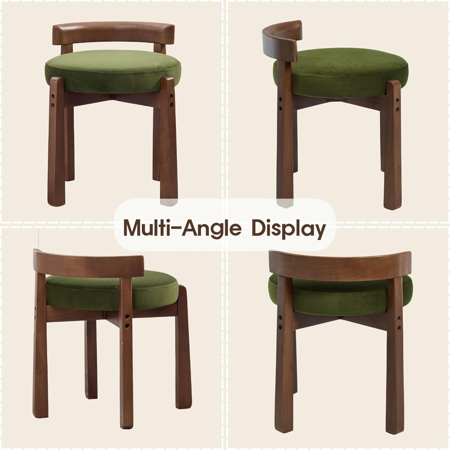 LukeAlon Cute Velvet Upholstered Vanity Stool, Round Nigeria Ubuy