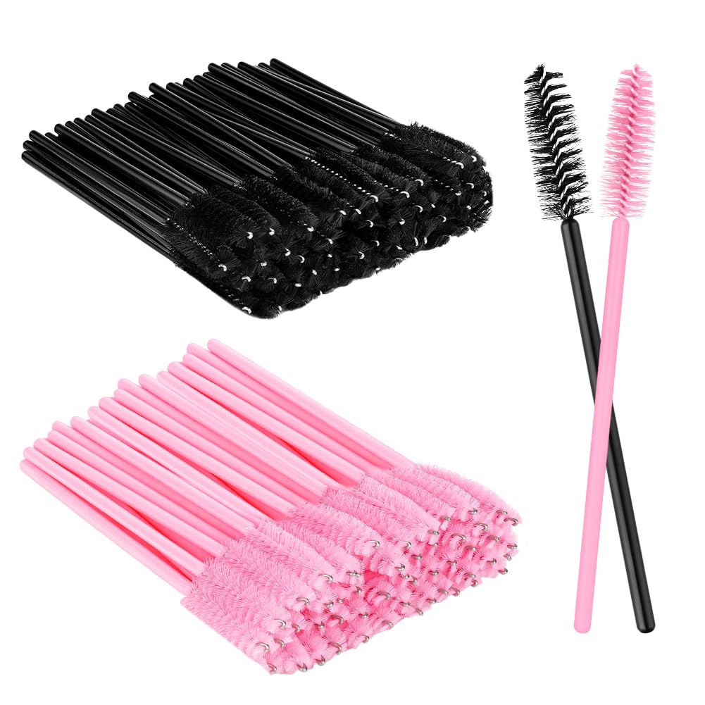 BUTBU 100 Stk Einweg Wimpernbürsten, Wimpernverlängerungs Bürsten, Zubehör für Wimpernverlängerung, Beauty-Salon & Hausgebrauch Eyelash Brush, Kosmetikpinsel für Falsche-Wimpernverlängerung(Satz A)