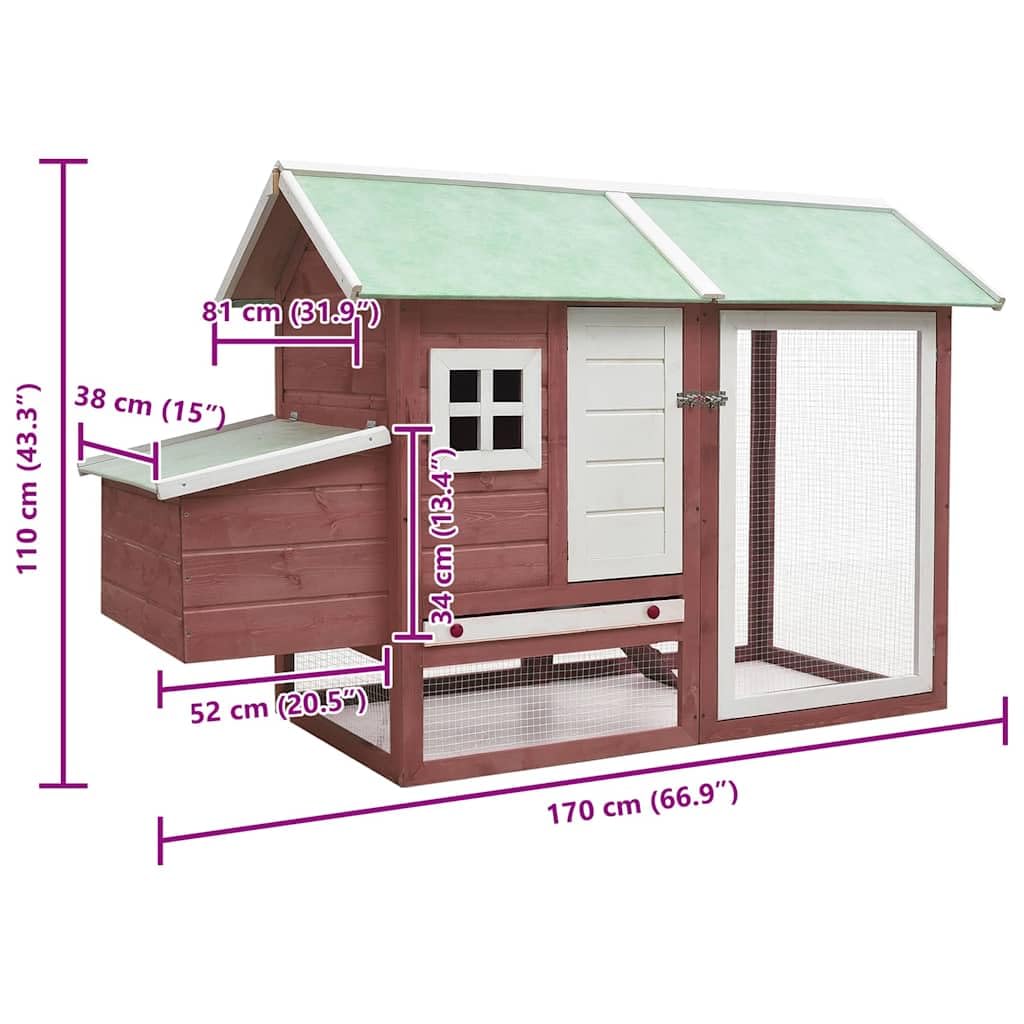 Kurnik Moka 170x81x110 cm lite drewno sosnowe i jodła