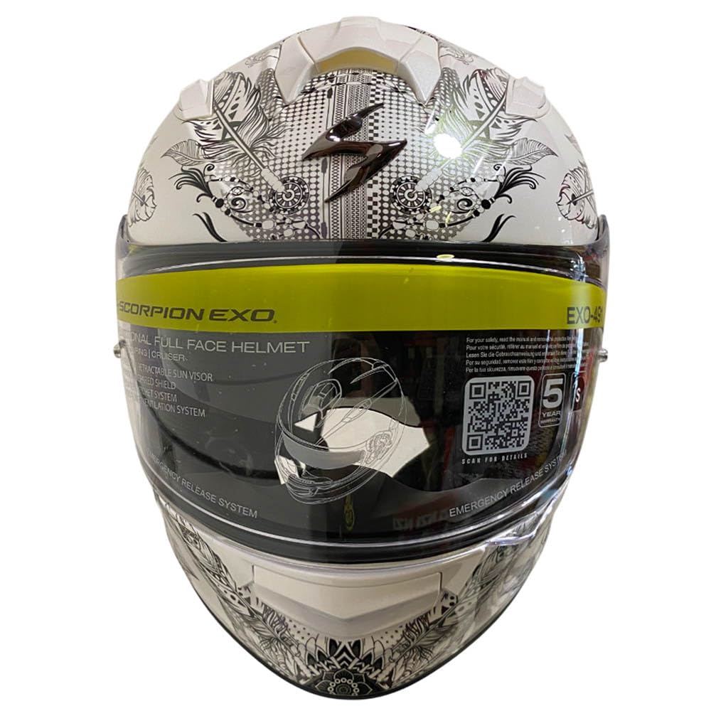 Scorpion Exo 491 Designed Dream Blanco Camaleón | Casco de Moto Integral con Visor Solar | Unisex Hombre y Mujer Homologado ECE 22.06
