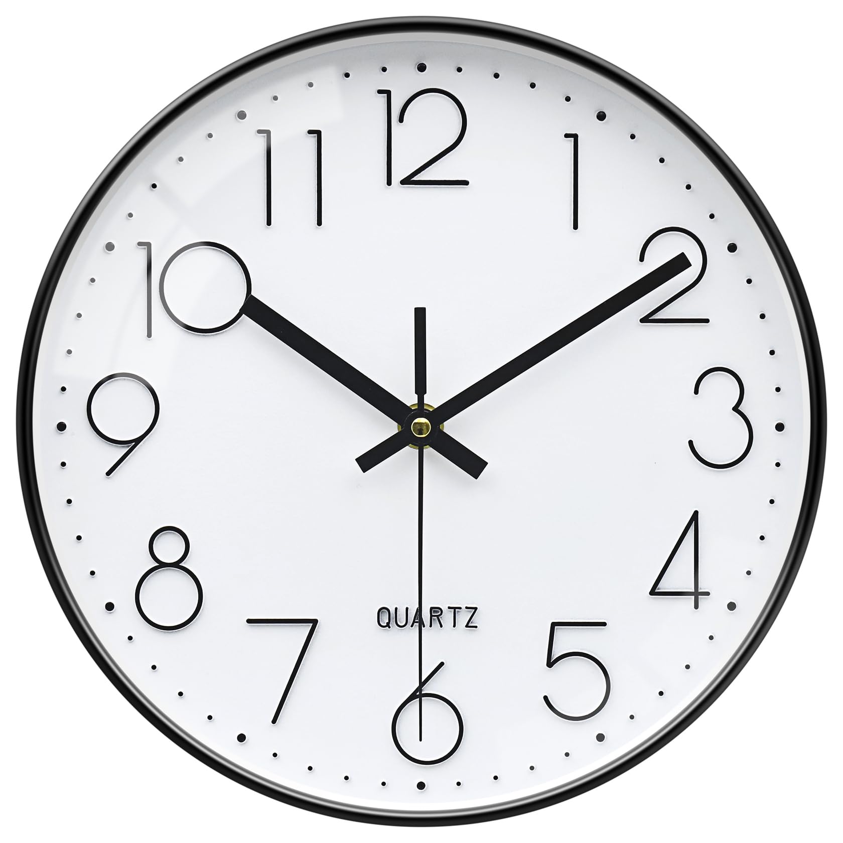 VIKMARI Wall Clock Silent Non Ticking Battery Operated Modern Clock Black Decorative for Living Room Bedroom Kitchen School Small 8 Inch