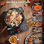 Karinear Portable Electric Cooktop, Electric Stove Single Burner Ceramic Cooktop with Touch Control, Child Safety Lock, Timer, Residual Heat Indicator, Overheat Protection, 1800W 110V Infrared Burner - Image 4