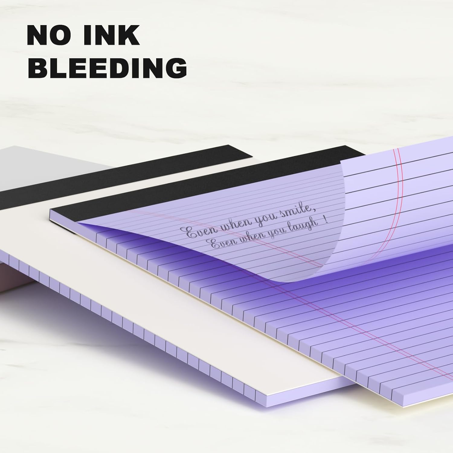 Purple Legal Pad Note Pads 8.5 x 11 inch, Wide Ruled, 30 Sheets/Pad, 20lb Colored Paper, Perforated Notepad with Sturdy Back (3 Pads Purple) - Image 4