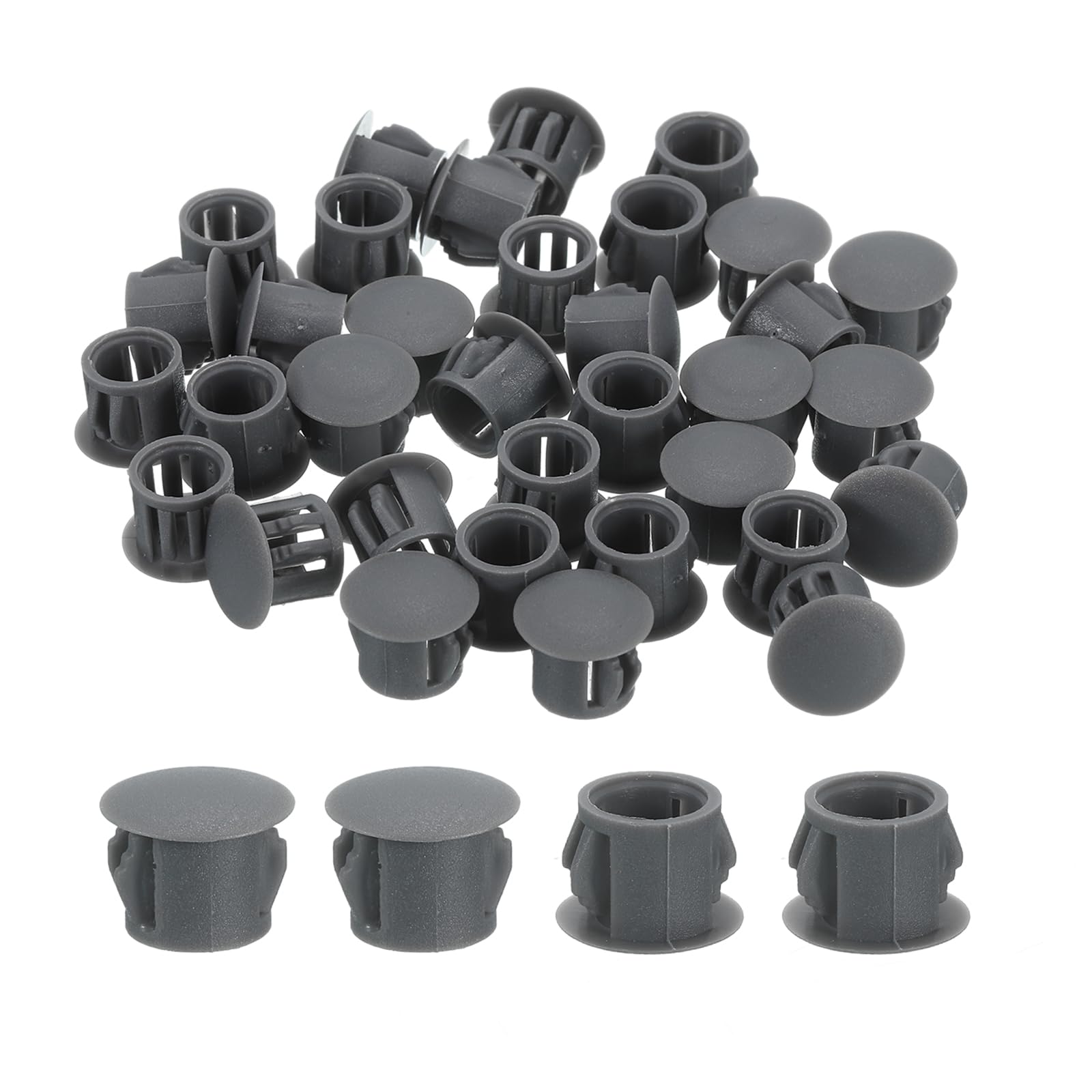 QUARKZMAN 58 Pz 10mm(3/8") Tappi Copriforo A Scatto Rotondo Per Pannello Incassato Per Inserto Di Mobili, Pannello Terminale, Grigio