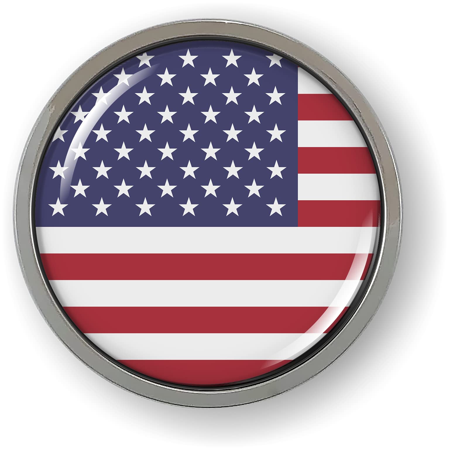 BestLicensePlateFrames American Flag 3D Domed CAR Emblem Badge Sticker Round - Picture 2 of 18