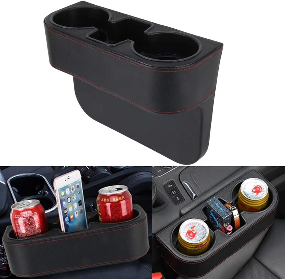 Heart Horse Car Drink Holders Multifunctional Seat Seam Gap Wedge Storage Organizer with Leather Cover,Universal Car Seat Side Cup Holder for Phone/Drink Bottle/Pen Car Interior Organizer