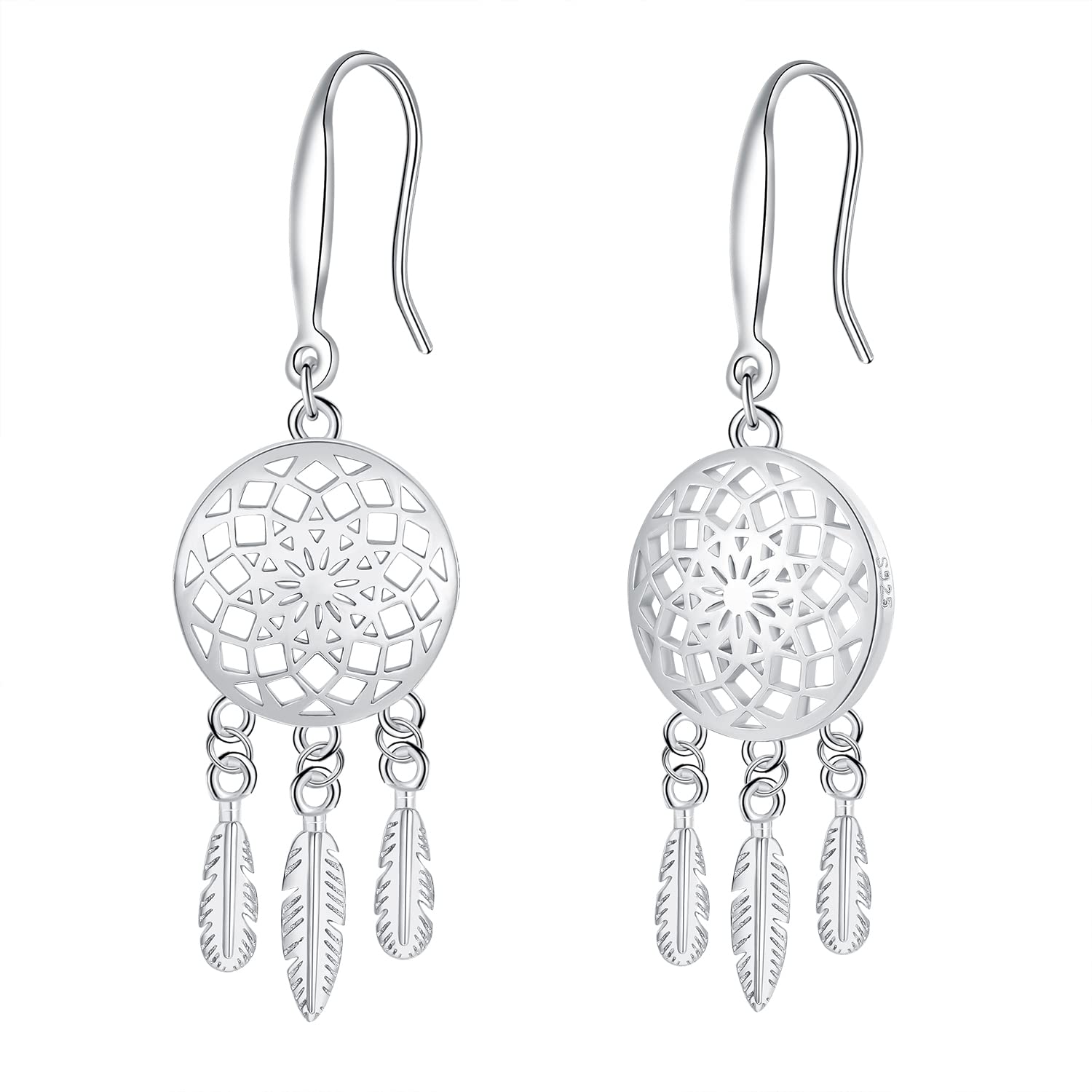 Hifeeled Pendientes Largos Plata de Ley 925 Mujer Colgante Pendientes Regalos Originales -Para Mujer Niña Amante Amigo