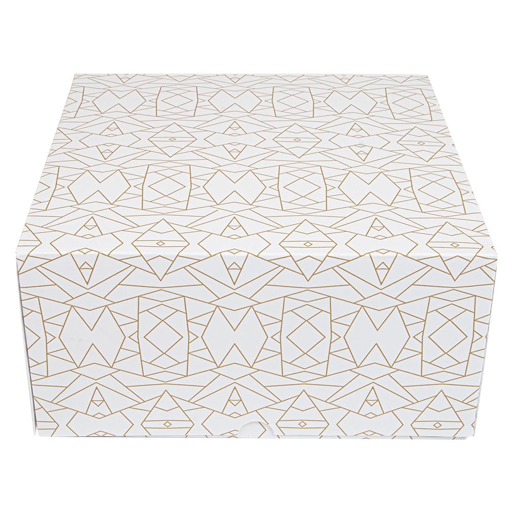 Garcia de Pou - 50 scatole per pasticceria senza finestra 'Thepack' 250 G/M2 24 x 24 x 12 cm, bianco cartone ondulato Nano-Micro