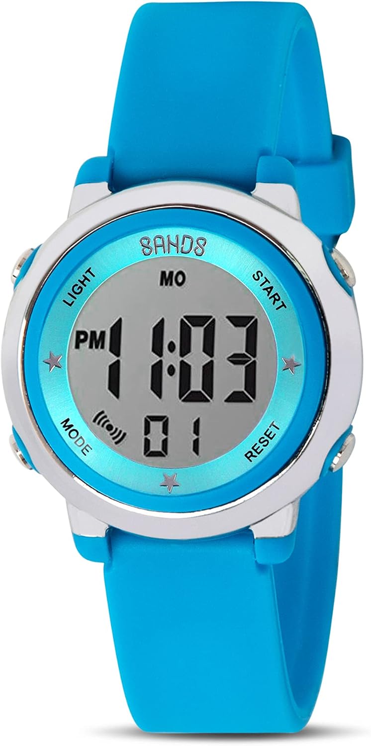 Kidstech Kids Digital Watch - Waterproof, 7-Color LED Backlight Digital Watch for Kids, Multifunctional Luminous Display Watch for Girls and Boys