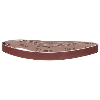 50mm x 1067mm Sanding Belt, 6 Pcs 320 Grit Knife Sharpener Belts Work Sharpening for Belt Sander Knife Carving Tool Metal Working