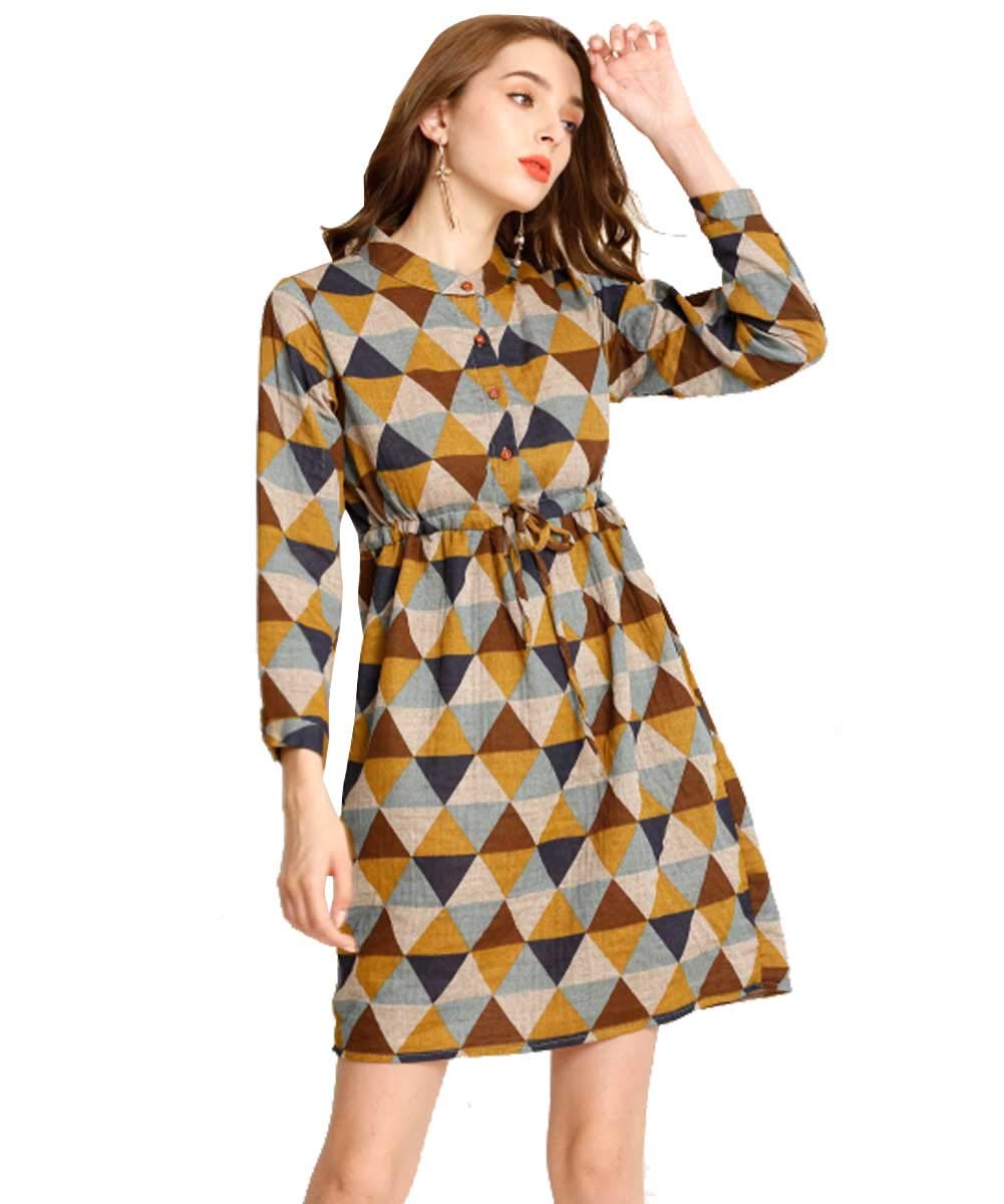 Ashir Aley Button Down Shirt Dresses for Women Plus Size Plaid Dress with Pockets Women's Casual Dresses Knee Length