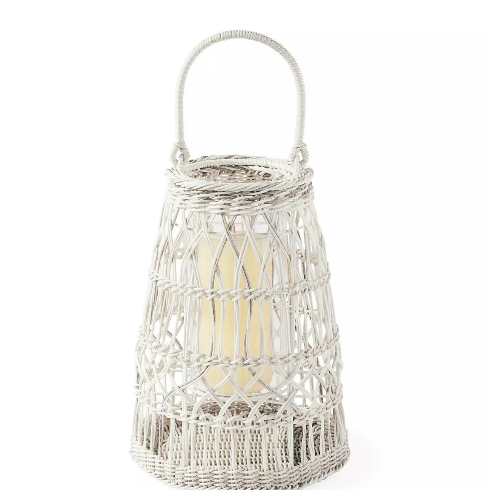 Farol con Portavelas Vidrio Tejido, Color to 2, Grande 35.5 43/66 Cm