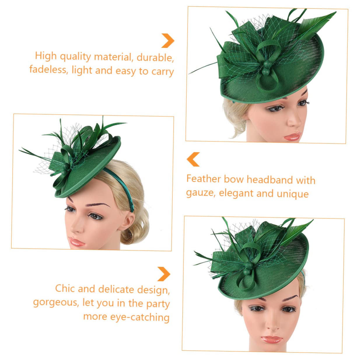 Abaodam 2stücke Damen Haarschmuck Mit Schleier Und Blumen Einzigartiger Haarschmuck Für Partys Und Besondere Anlässe Leicht Und Dunkelgrün Als Und Fotorequisite