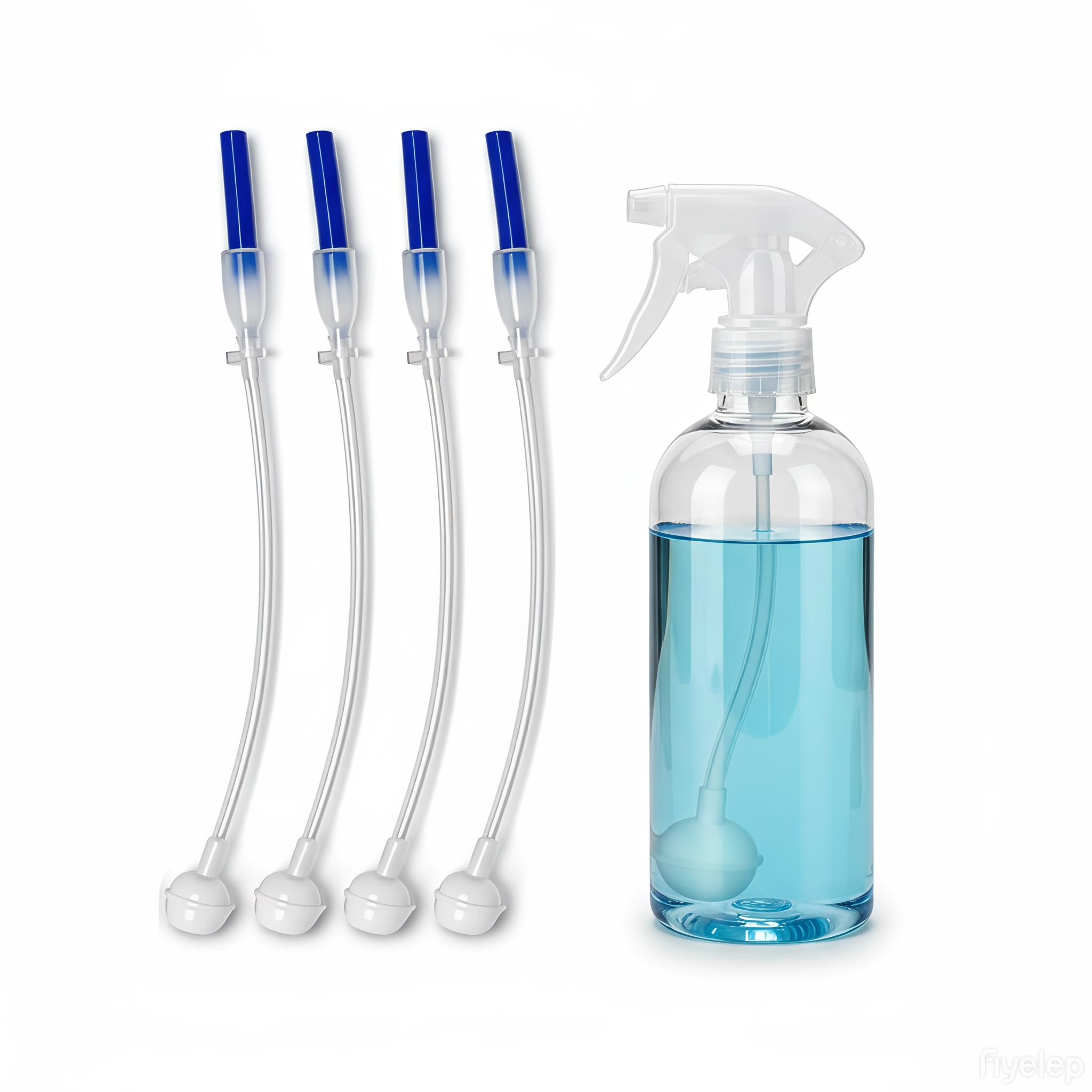 Universal Fit 360° Spray Bottle Adapter, Spray Nozzle Weighted Tube Replacement, Upside Down Multi-Angle Sprayer for Cleaning, Spray Nozzle Extension, for Kitchen, Garden & Office (Set of 4)