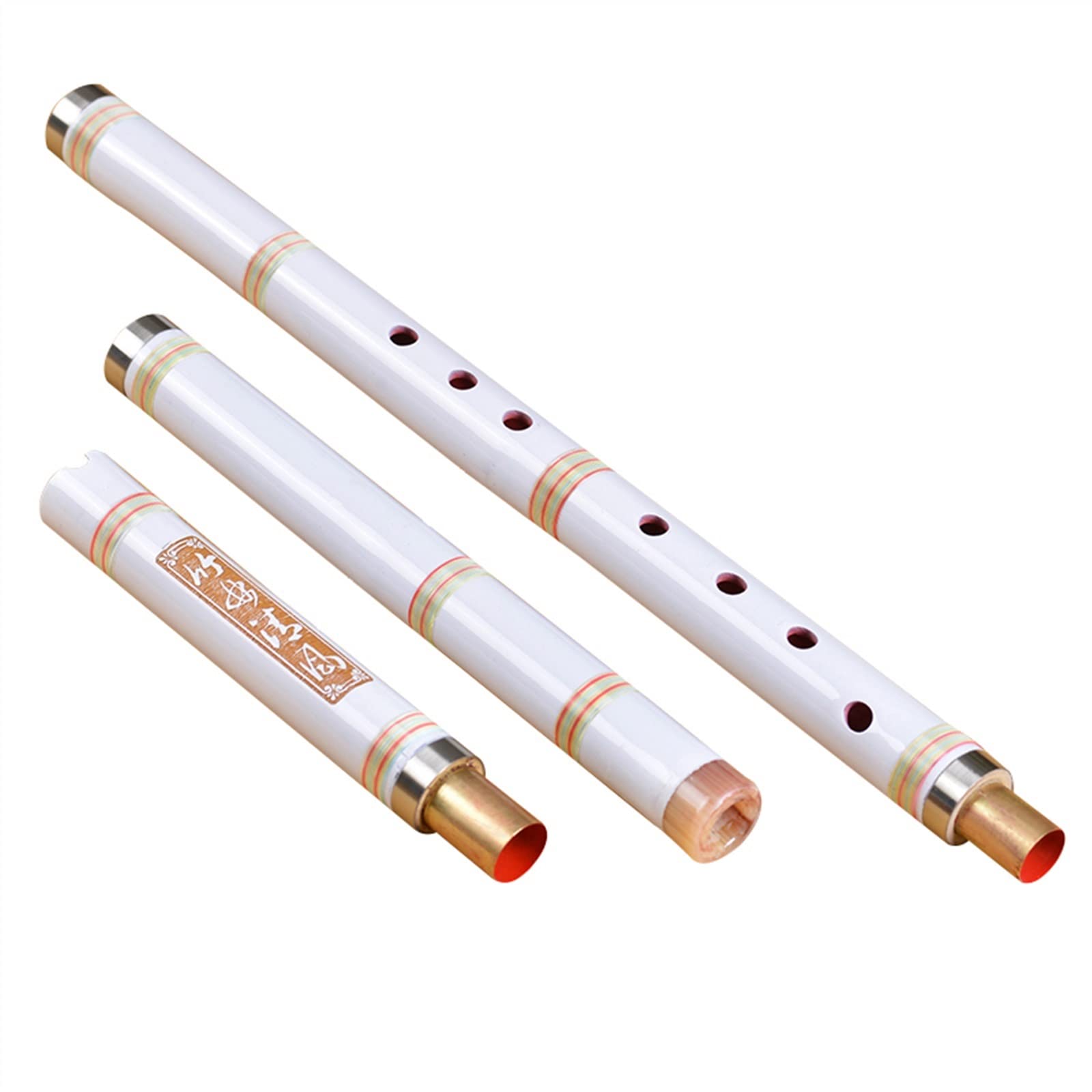 TSTS Alunno Flauto di bambù Flauto Bianco A 8 Fori Tipo Foro Flauto Flauto di bambù Viola Strumento Musicale Flauto di bambù Portatile A Tre Sezioni (Color : F)
