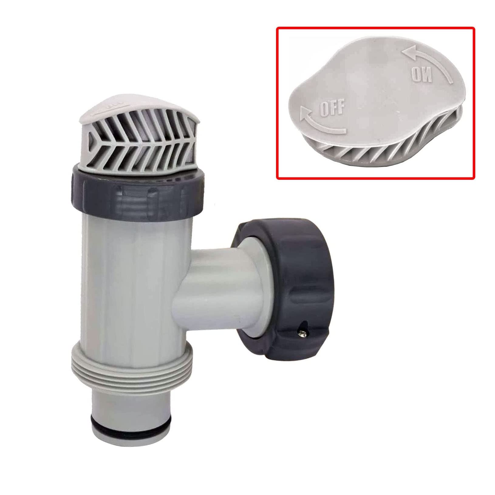 Rejillas de filtro de salida de 1.5 pulgadas, boquilla de entrada y válvula de émbolo (2 piezas) de repuesto para piezas de piscina sobre el suelo, adaptador de manguera de piscina para bomba