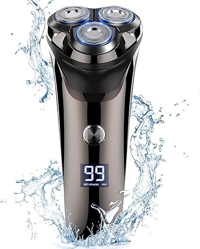 Afeitadora eléctrica 4D para hombres, IPX7 impermeable, rasuradora eléctrica seca y húmeda, rotativa, recargable, inalámbrica, recortadora de nariz