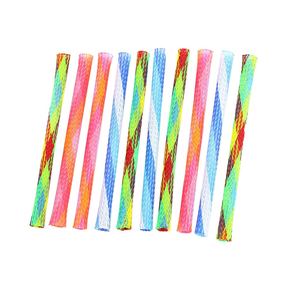 Joyzan Cat Spring Toys Set, Colorful Attract Kitten Interactive Tube Kitty Playful Flexible Bouncy Pet Folding Mesh Fun Action Toys Bulk Plastic Coil Interaction Indoor Swatting Biting Hunting 10Pcs