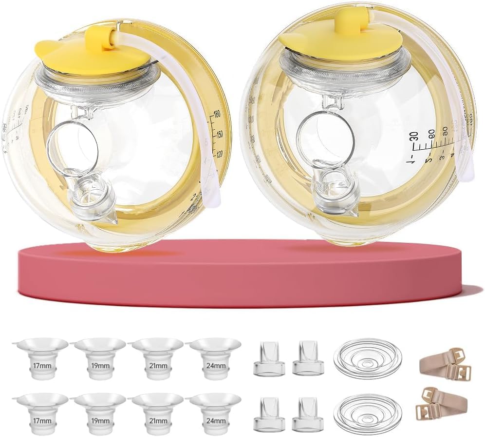 Hands-Free Collection Cups for Medela Breast Pumps - Only Compatible with Freestyle Flex/Swing Maxi/Solo Pump Parts Includes 27mm Flange + 17/19/21/24mm Inserts