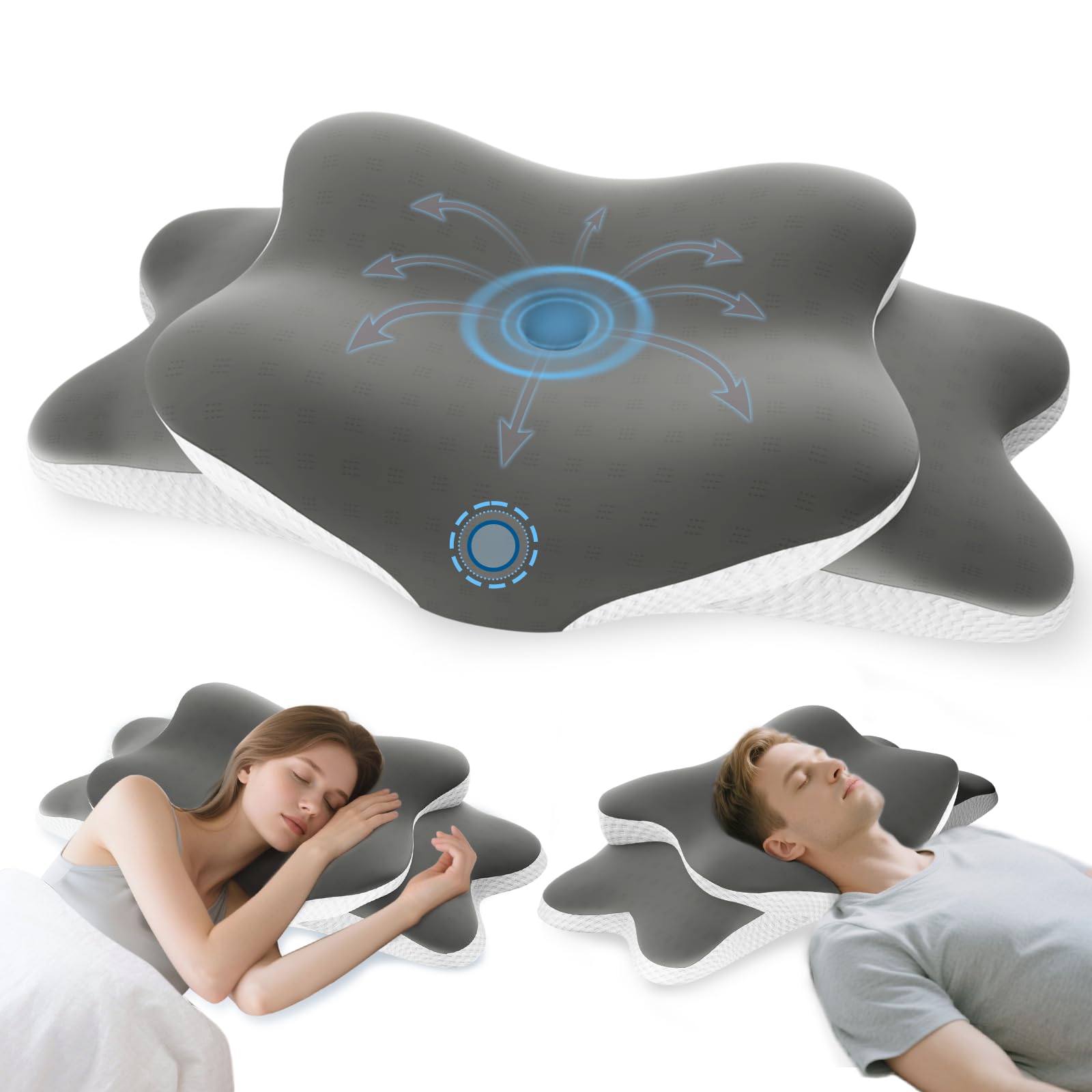 Cervical Neck Pillow for Neck and Shoulder Pain Relief Memory Foam Pillow Ergonomic Contour Side Sleeper Pillows Soft