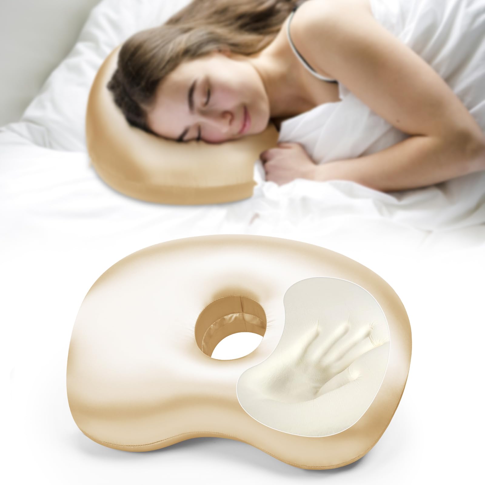 Swaycy Memory Foam Ear Pillow Champagne
