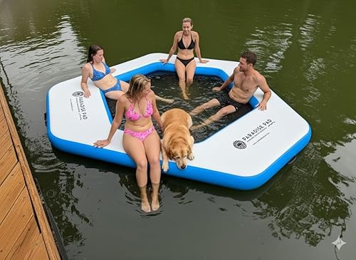 Miniatura 2 de Cojín inflable del lago, Hamaca de agua, Muelle inflable de la malla, Muelle del lago,