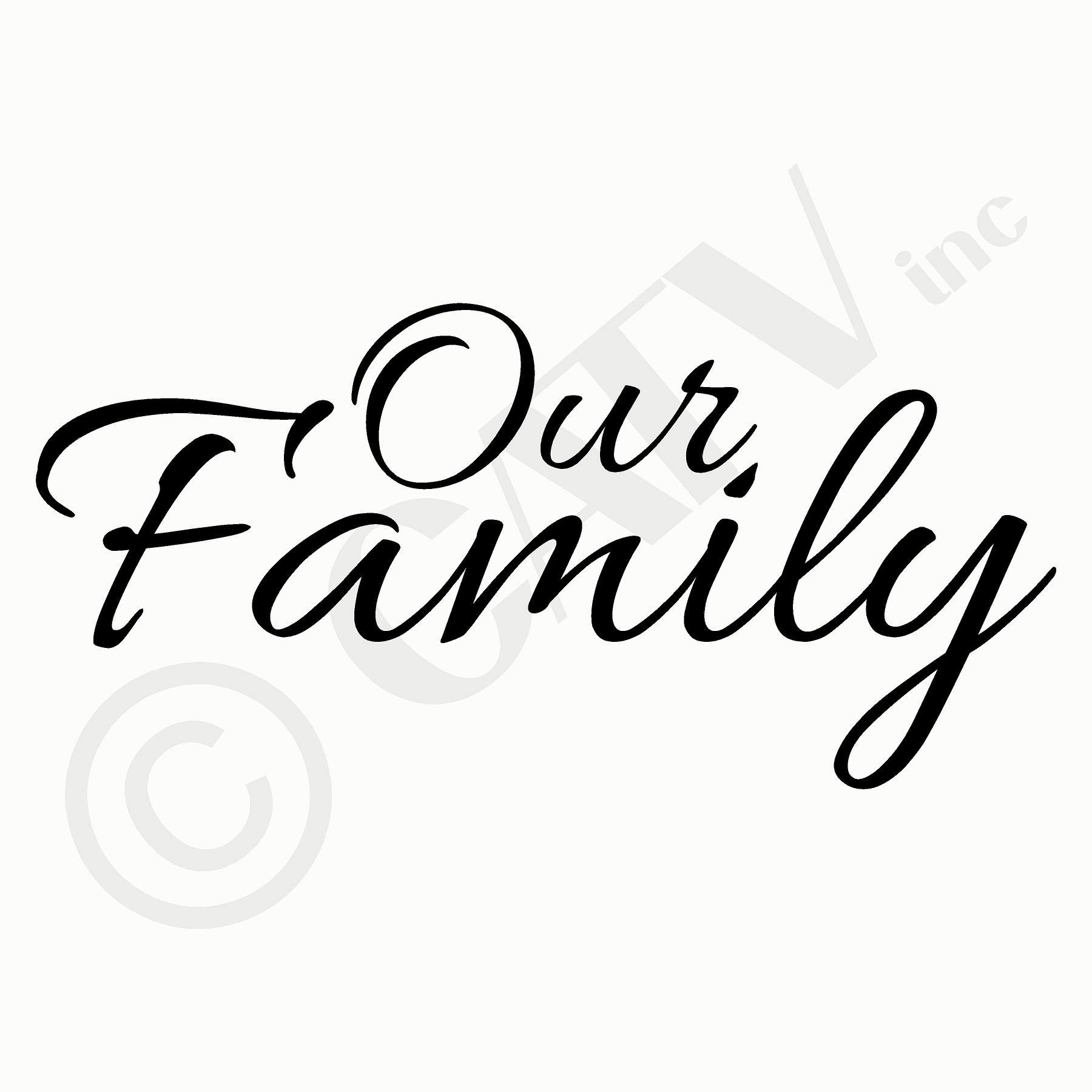 (A) Our family vinyl lettering wall decal sticker (10