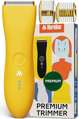 MERIDIAN The Trimmer Premium - Recortadora de vello corporal y afeitadora eléctrica para hombres y mujeres para vello púbico, pecho, piernas y línea