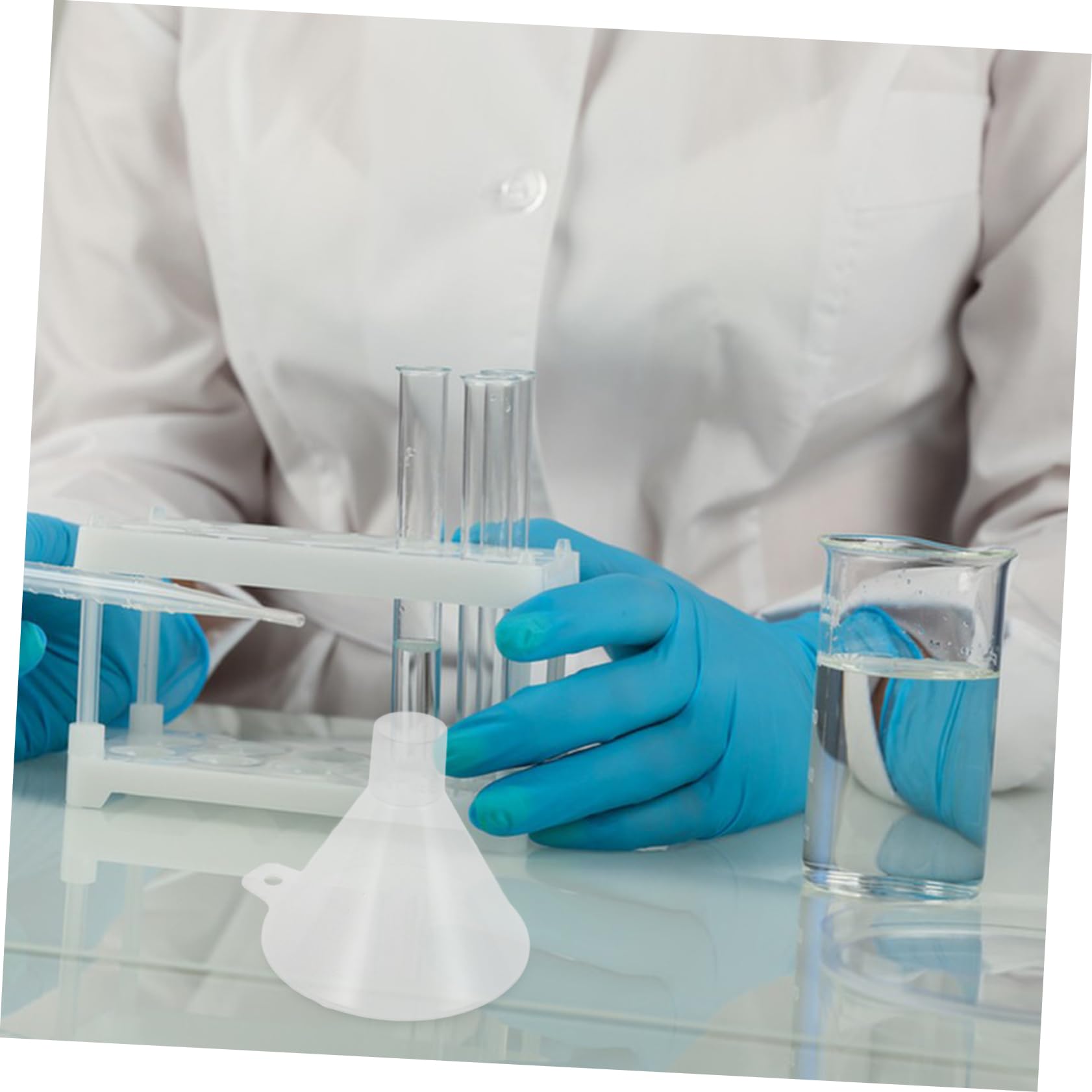 SOLUSTRE 5pezzi Imbuto Da Laboratorio Per Esperimenti Scientifici Resistente Facile Da Pulire Per Aggiunta Di Reagenti Di Ricerca