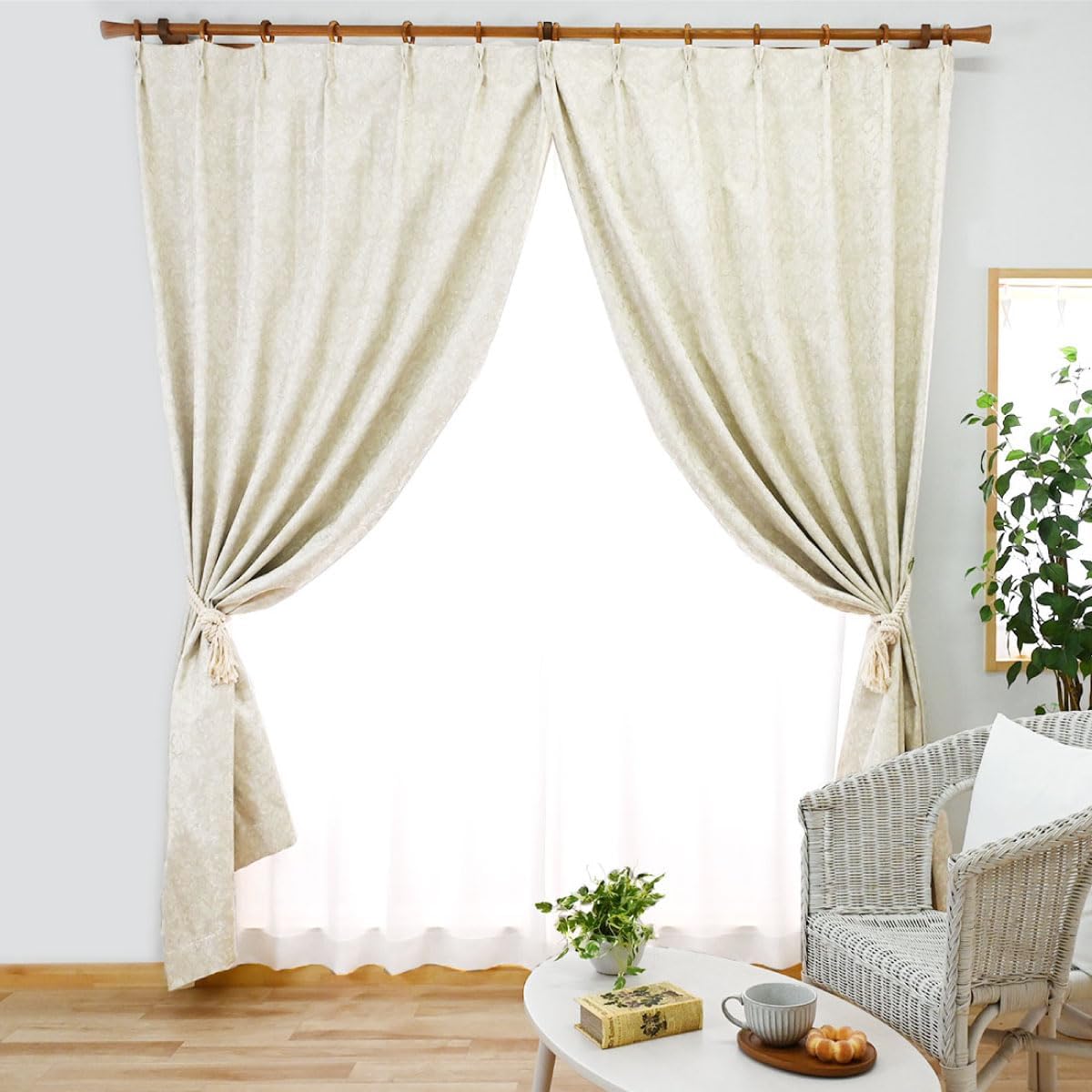 満天カーテン カーテン 遮光 1級 北欧 おしゃれ 【幅も丈も5cm単位で選べる 完全遮光100% 高級ジャガード プリント】 全3