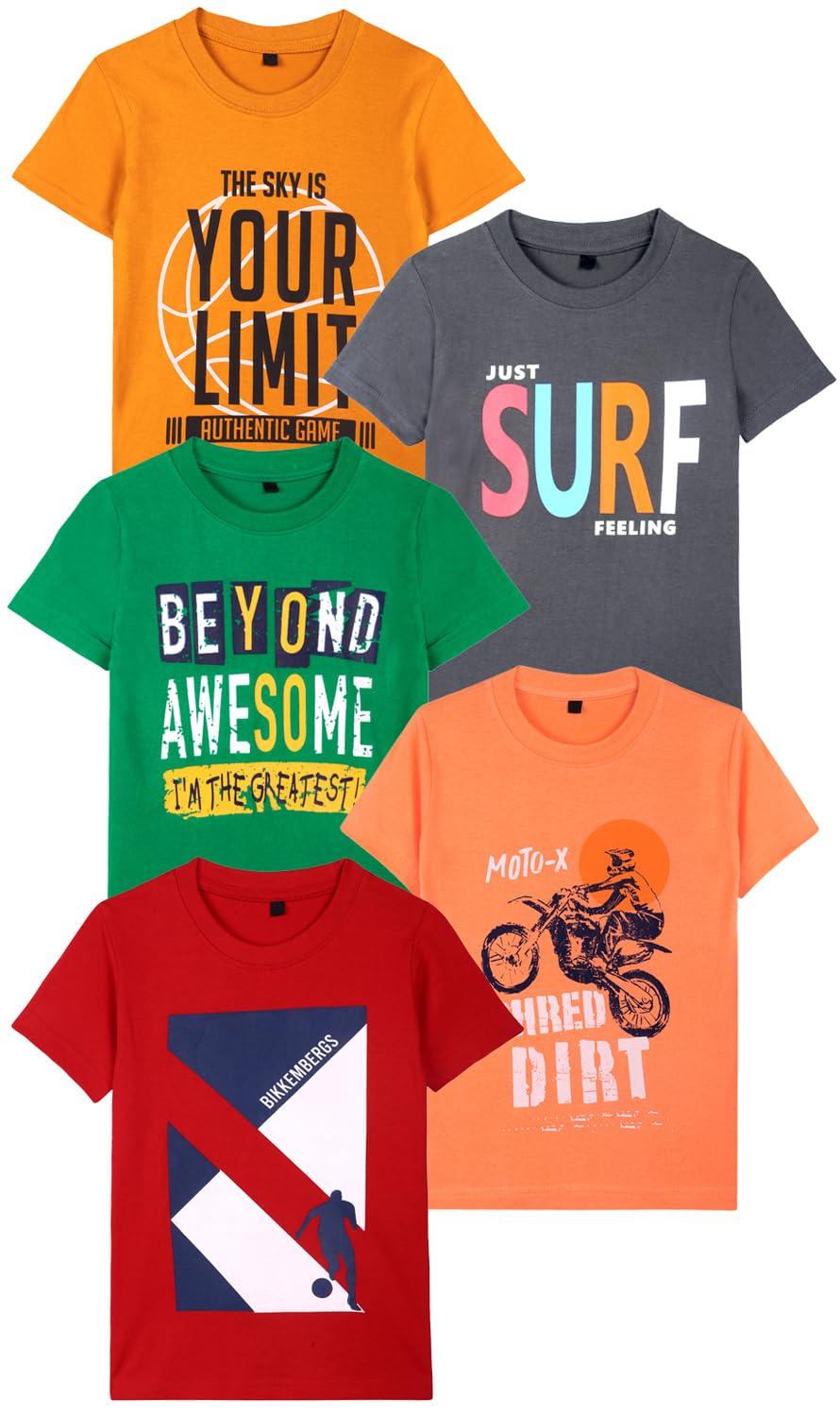 Boys Boys regular fit tshirt T-Shirt (pack of 5)