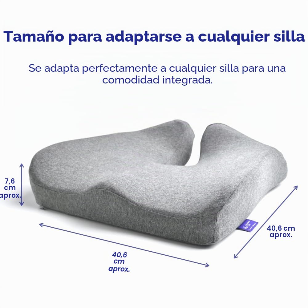 C Cushion Lab Cojín de Asiento Patentado para Alivio de presión para largas Horas sentadas en Silla de Oficina/hogar, automóvil, Silla de Ruedas, Espuma viscoelástica Extra densa para Cadera, coxis,