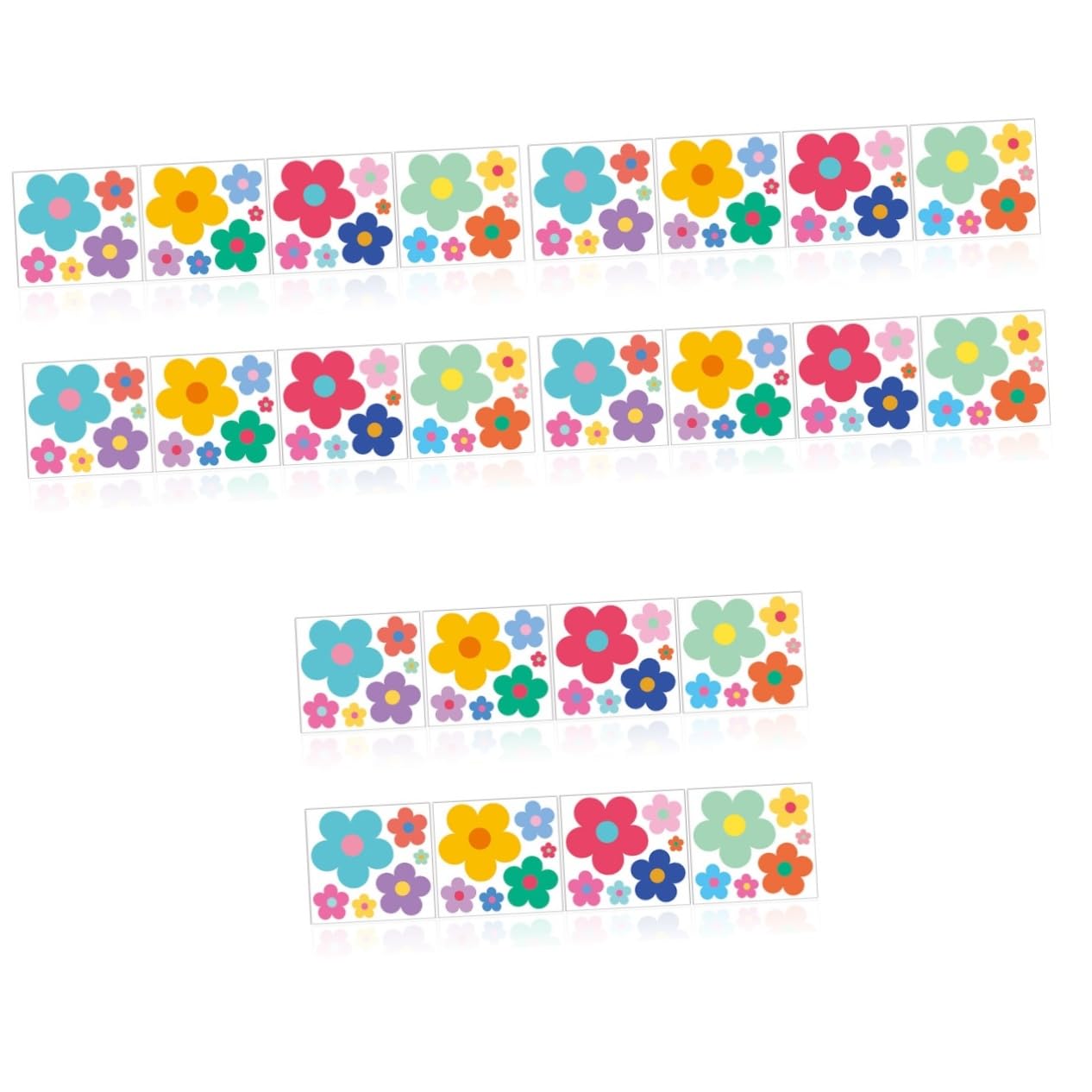 Autocollants muraux fleurs Milisten : 24 stickers colorés pour chambre d'enfant