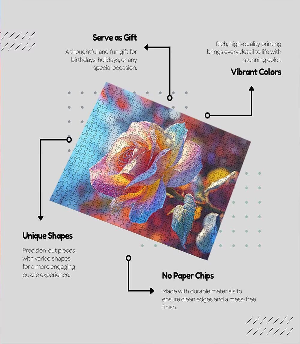 Kolorowe Płatki Puzzle 3000 Sztuk, Puzzle Dla Dorosłych Puzzle, Wyzwanie Puzzle Dekoracja Gry, Rozrywka Edukacyjna Gra dla całej rodziny, na prezent Dekoracja BXHZW7-97
