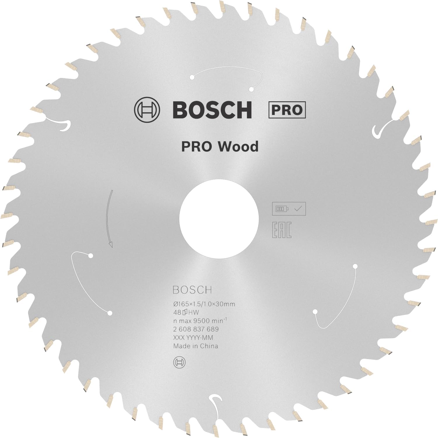 Bosch Accessories Professional Circular Saw Blade Standard (for Wood, 165 x 30 x 1.5 mm, 48 teeth; Accessories: Cordless Circular Saw)