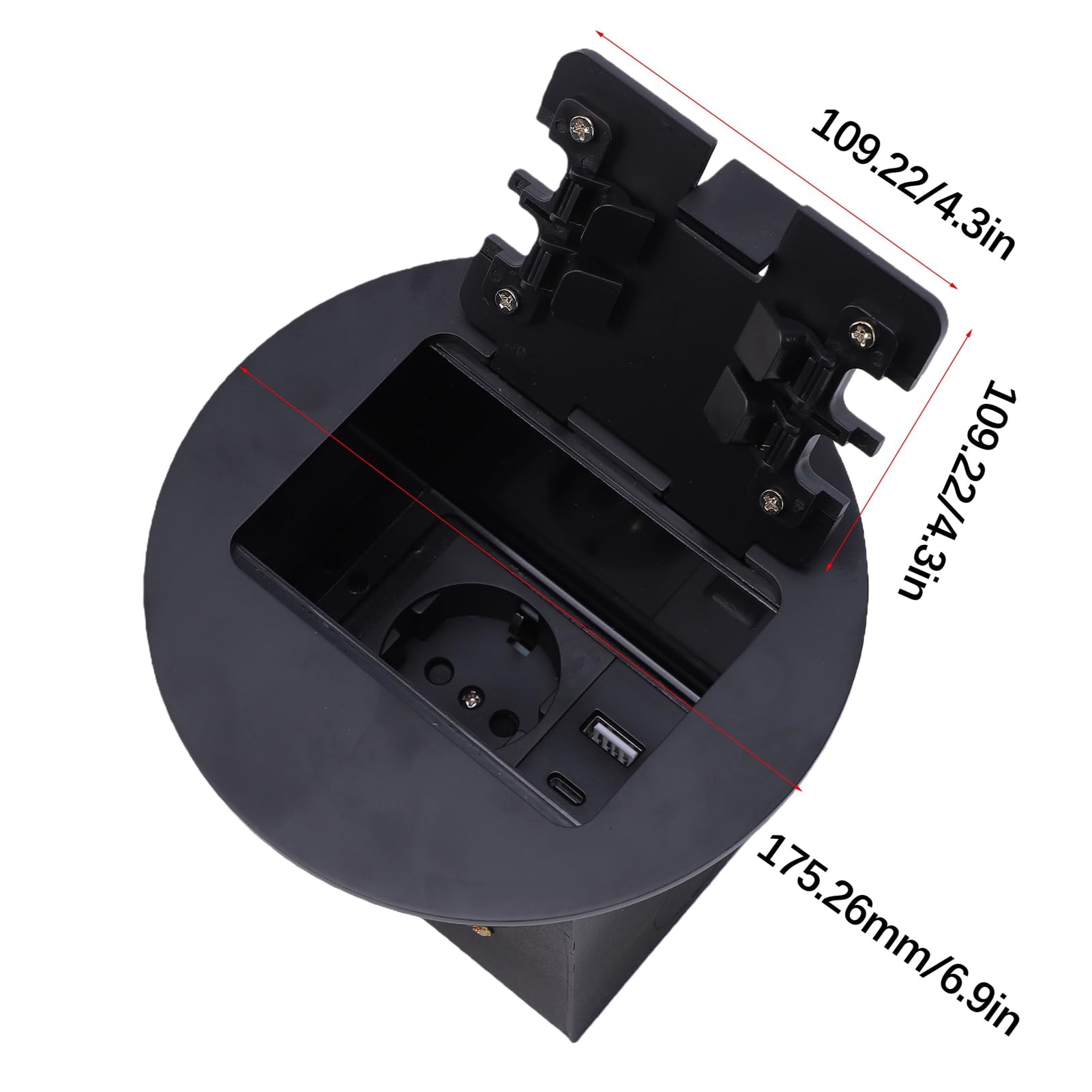 Prise de Sol Encastrable Ronde, Prise 2 Broches Port USB for