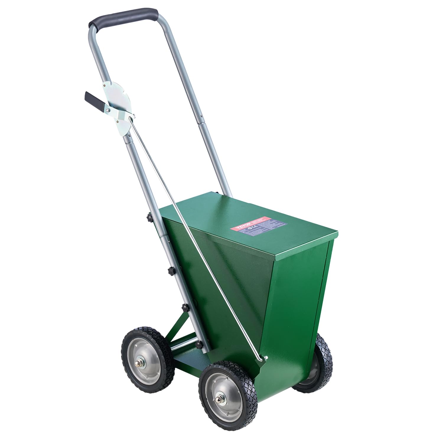 VEVOR Segnalinee a Secco per Campi da Gioco, 4 Ruote, Linee 50-100 mm, Segnalinee Regolabili, con Maniglia di Regolazione in Gomma, Capacità Polvere 22,7 kg, per Baseball Infield, Verde