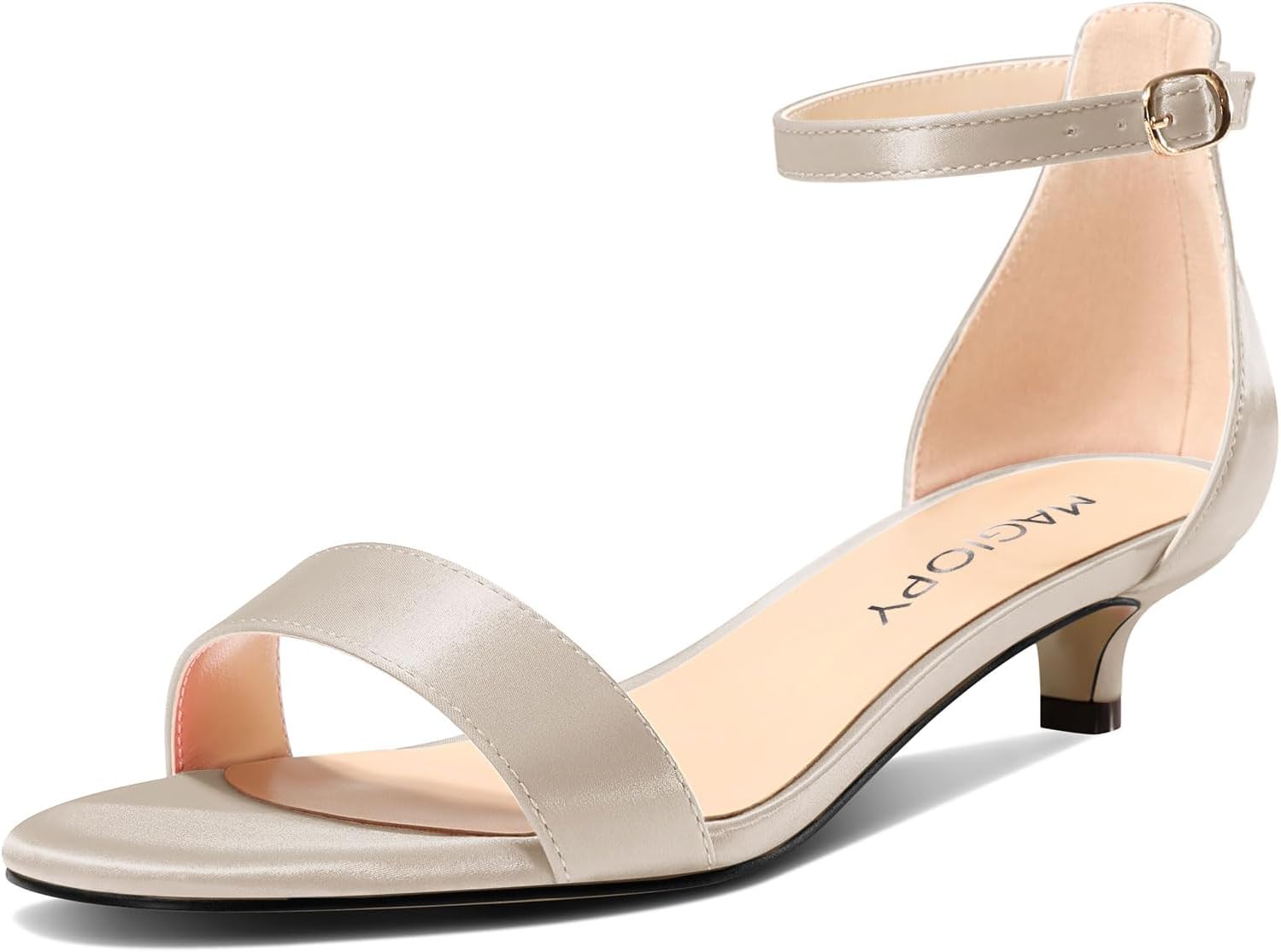 Women’s Kitten Heels – 2 Inch Low Heel, Square Toe Slingback Peep Toe Shoes – Comfortable & Chic For Work Or Outings