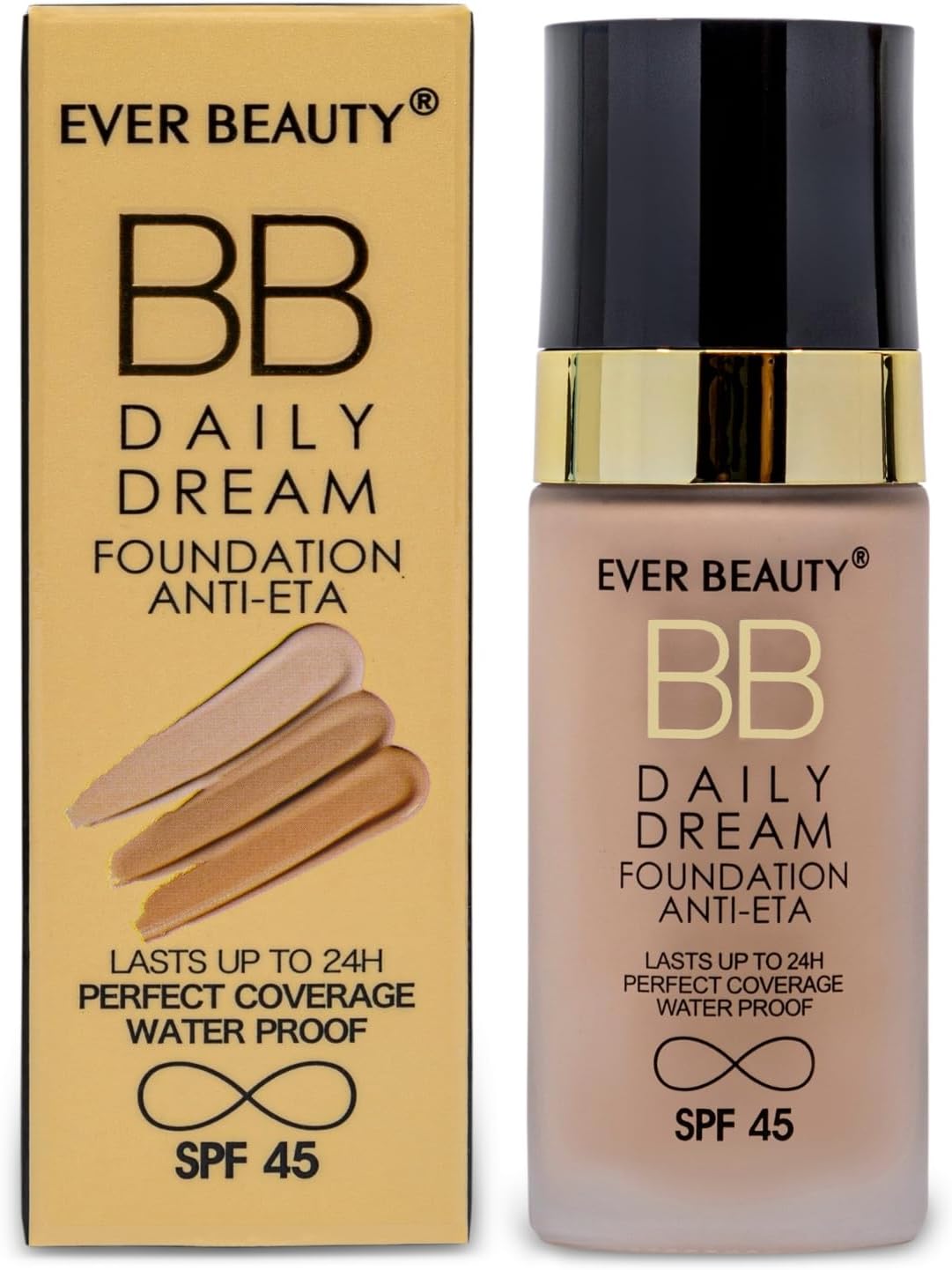 Ever Beauty Daily Dream Ant-Eta BB Cream Foundation Full Coverage Concealer Best Flawless Foundation Makeup Waterproof Long Lasting Moisturizer Face Makeup Sunscreen SPF 45 (50ml) Ivory 01