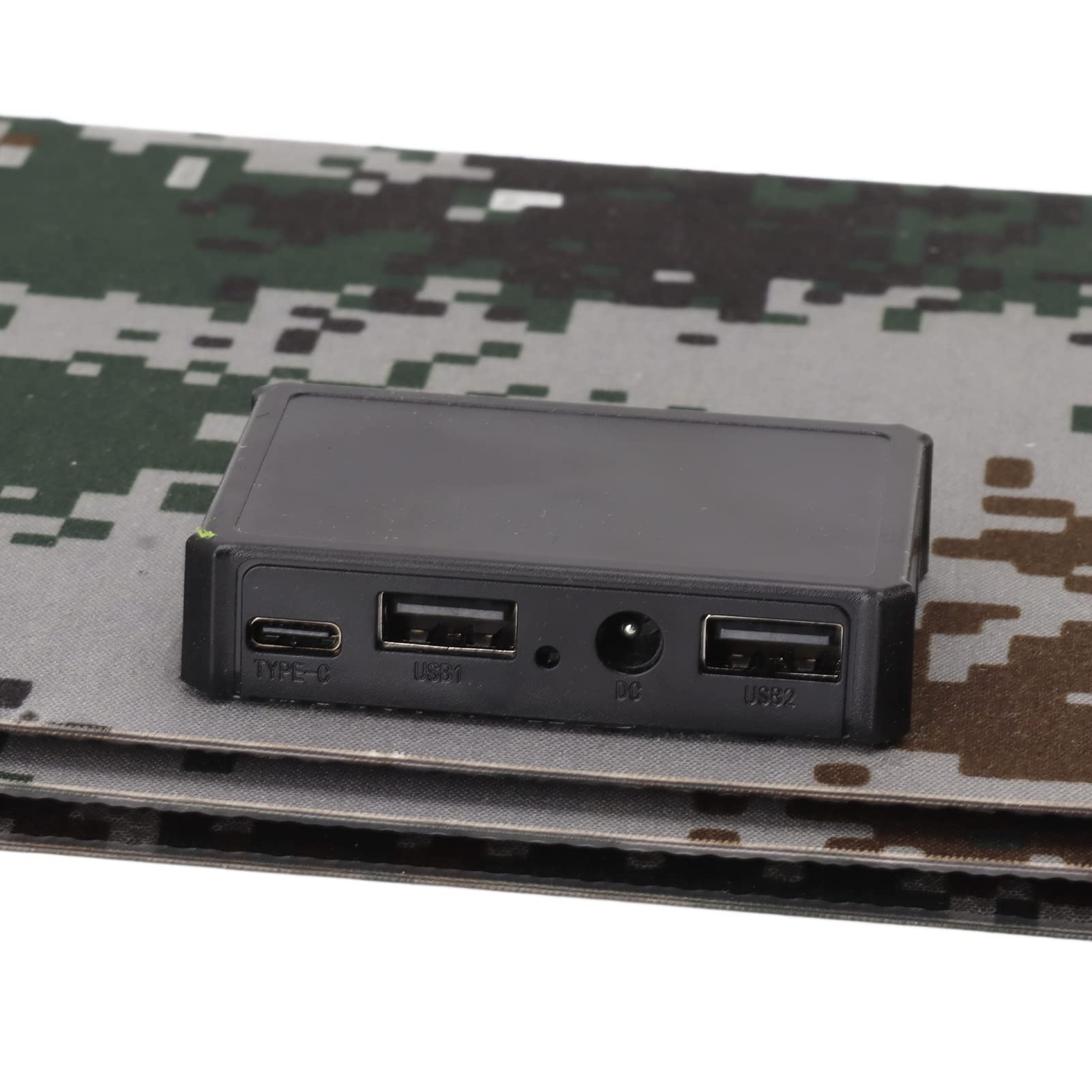 Eujgoov Cargador Solar Portátil con Panel Solar Plegable de 30 W con Puerto USB Salida CC para Acampar Al Aire Libre Senderismo Cargador de Panel de Silicio Monocristalino (Estampado de Camuflaje)