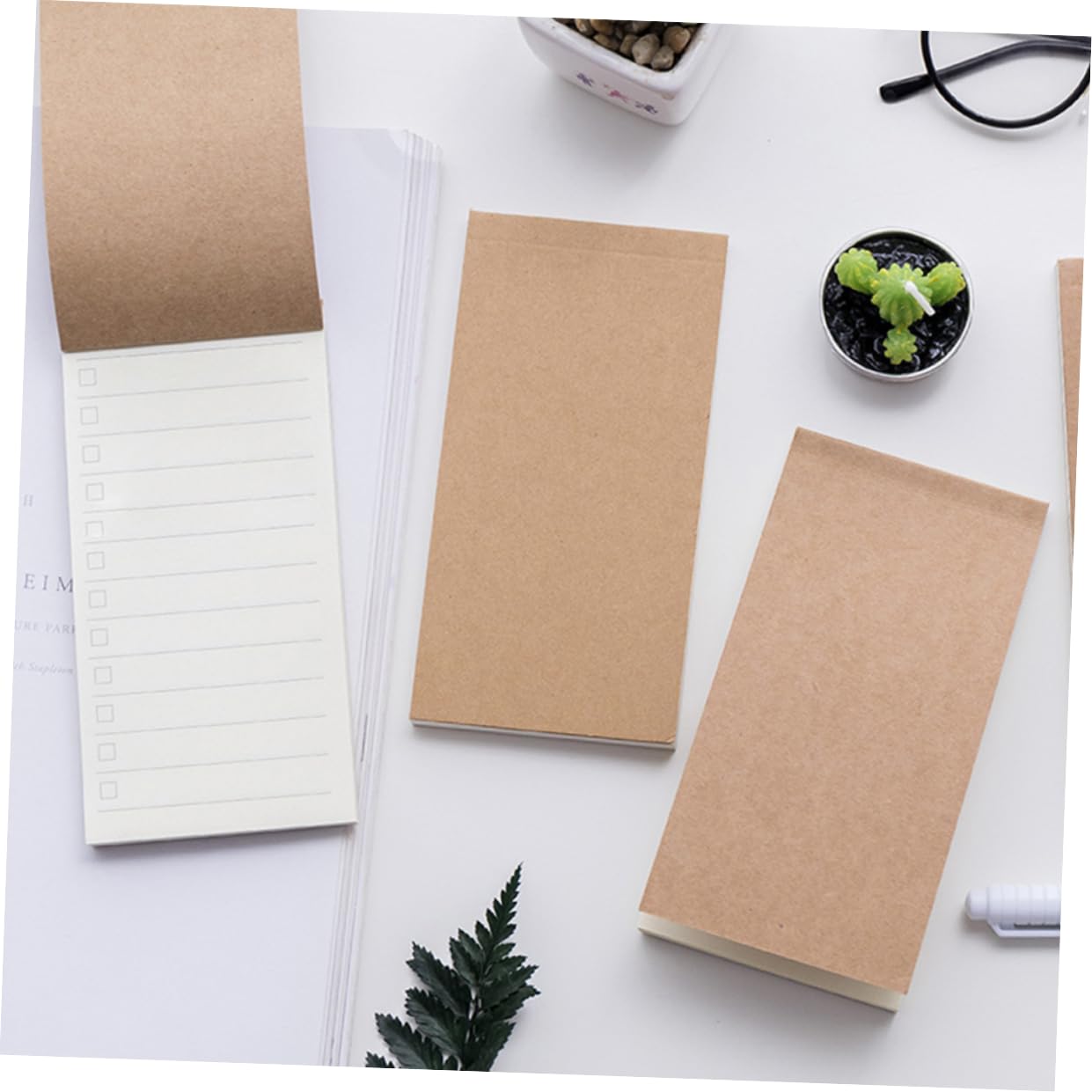 12 pièces Bloc Notes Portable pour Étudiants Notepad Pratique à Déchirer Papier Kraft Cahier à et Planification pour École Bureau