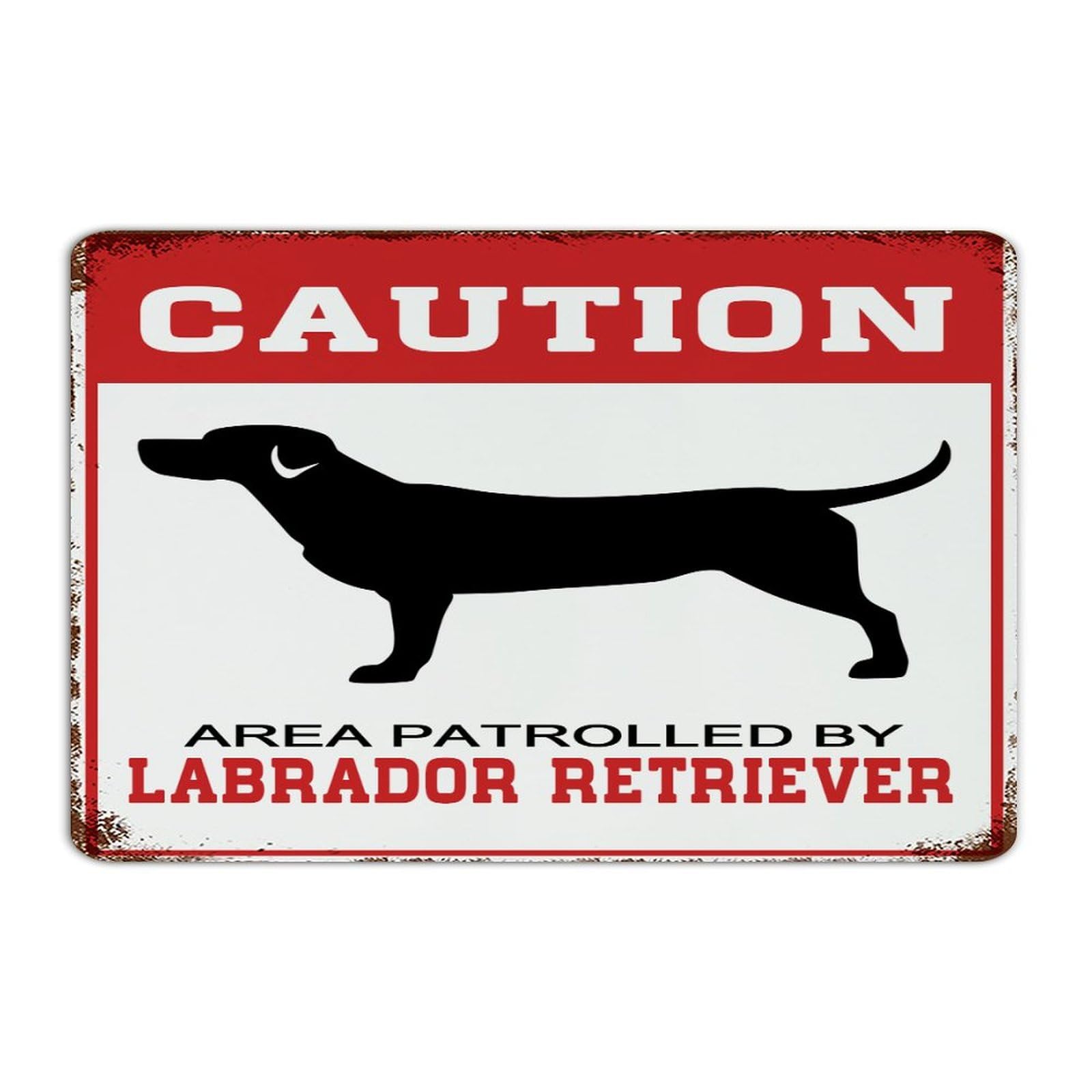 Plaque en métal Area Patrolled by Dog étanche pour sécuriser et décorer votre patio ou jardin