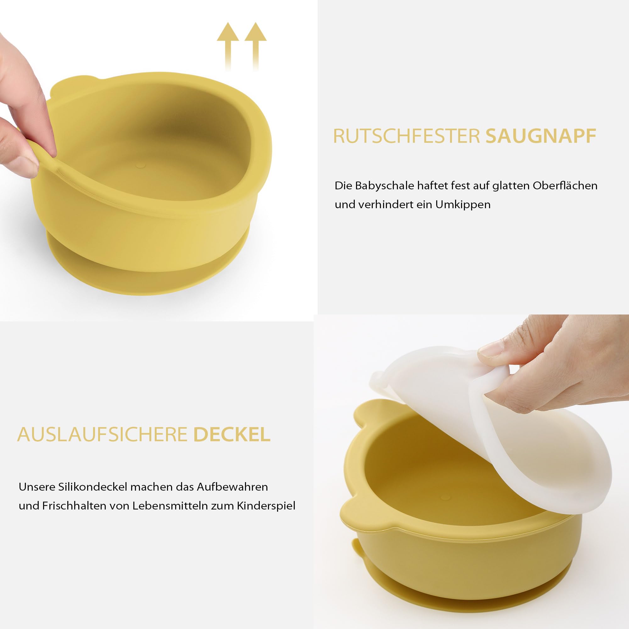 Ciotola In Silicone Con Ventosa Per Svezzamento Bambini - Con Cucchiaio E Coperchio - Foto 7