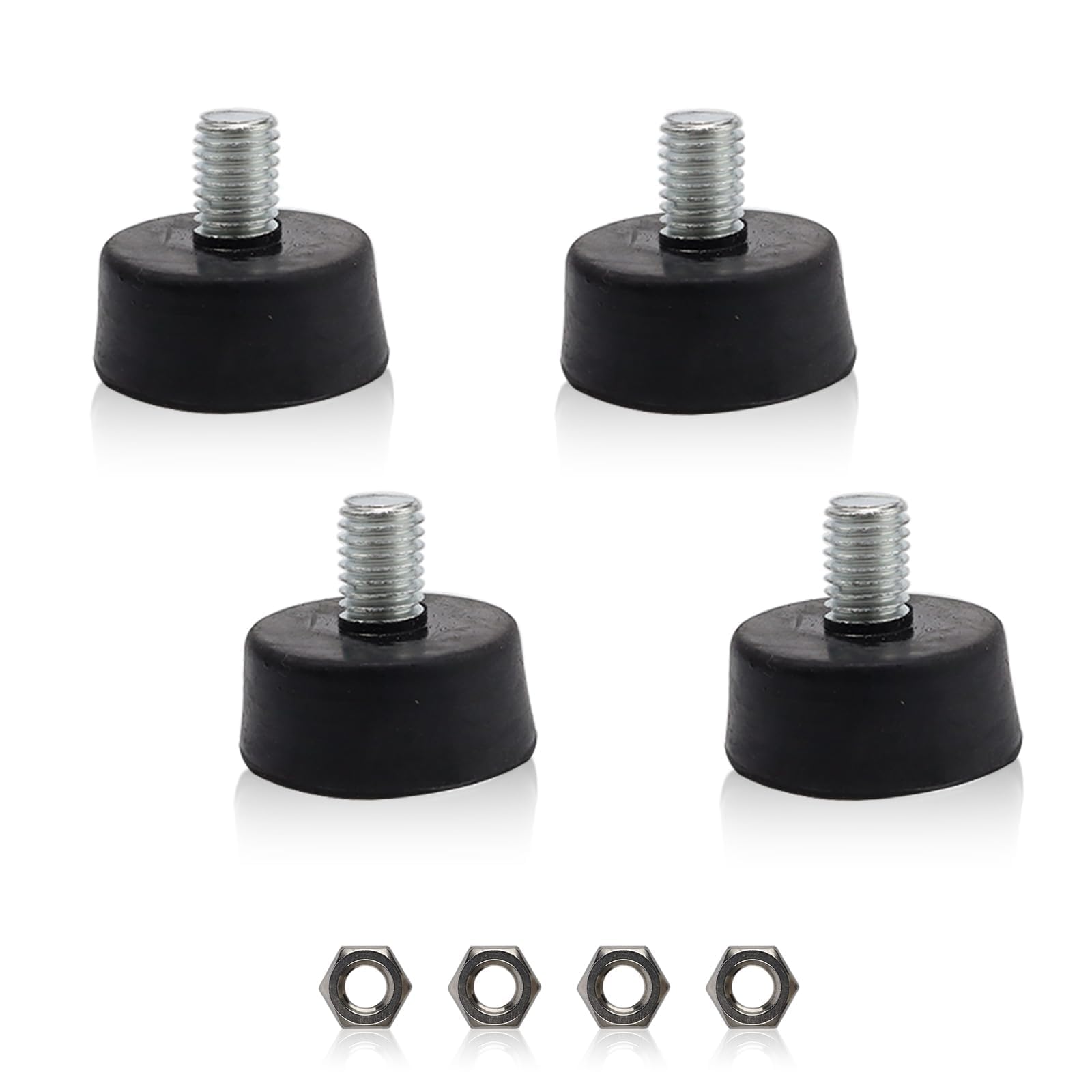 HSUYUN 4 Pieces Rubber Buffer, M10 x 35 mm Rubber Foot for Furniture Legs, Machines, Devices