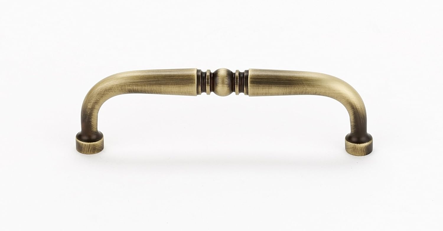 Alno 4" Pull, UNLACQUERED Brass