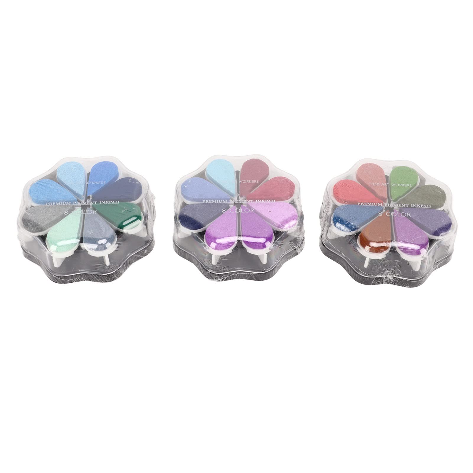 Tampone di inchiostro, 48 tamponi di inchiostro a petalo di colori metallici, confezione individuale Tampone di inchiostro per timbri a forma di fiore da colorare fai-da-te