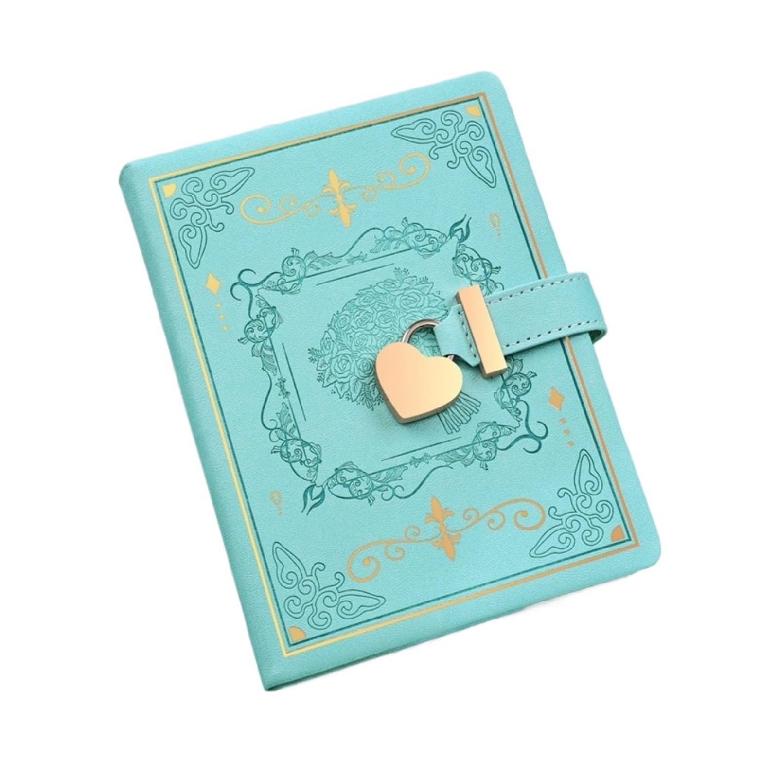 Geheimes Tagebuch B6 Tagebuchbuch 288 Seiten mit Schloss Memo Notizbuch schmutzabweisendes Leder Wortbuch Frauen(Blue)